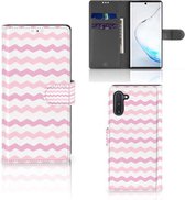 Geschikt voor Samsung Galaxy Note 10 Telefoon Hoesje Waves Roze