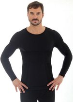 Brubeck Comfort | Heren Ondergoed - Ondershirt Lange Mouw Naadloos met Merino Wol -  Zwart - XL