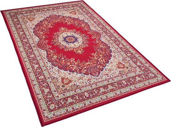 KARAMAN - Laagpolig vloerkleed - Rood - 80 x 150 cm - Polyester
