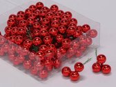 Rood Glans Kerstballen - Cb. 144 Glasballen/wire Rood Glans 20mm