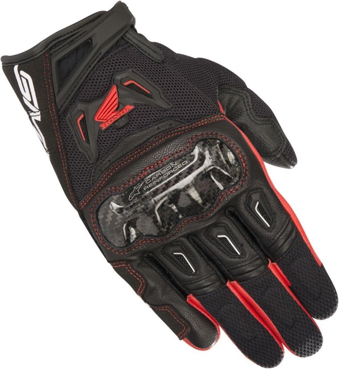 Alpinestars SMX-2 Air Carbon V2 Honda Zwart Rood - Handschoen