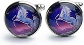 Manchetknopen - Majestic unicorn Eenhoorn Paars