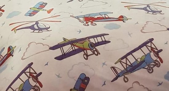 Dekbedovertrek Vliegtuigen - Airplanes - Jongens Kinderdekbedovertrek - 1-Persoons - 140x200cm + 1 Kussensloop - Nightsrest Kids