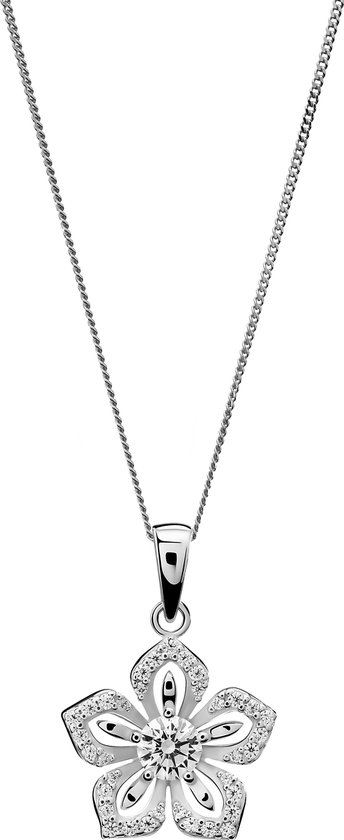 Collier Orphelia + Pendentif - ZH-7479 - Argent 925 - Zirconium - Fleur - 45 cm