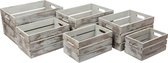 Small Foot Opbergboxen Vintage Grey Hout 40-25 Cm 6-delig