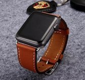 PU Lederen Band Geschikt Voor Apple Watch Series 1/2/3/4/5 38 MM /40 MM  - iWatch Armband Polsband Strap - Bruin
