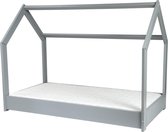 Houten bed - Huisbed - kinderbed - peutebed - 160x80 - Incl. ECO matras - Scandinavische stijl - Grijs