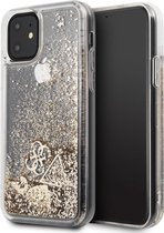 iPhone 11 Backcase hoesje - Guess - Glitter Goud - Kunststof