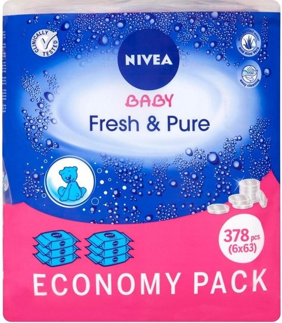 Nivea Babydoekjes Fresh & Pure - 378 doekjes (6x63) | bol.com