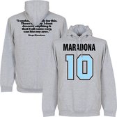 Maradona 10 Quote Hooded Sweater - S