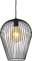 QAZQA wire - Design Hanglamp - 1 lichts - Ø 30 cm - Zwart -  Woonkamer | Slaapkamer | Keuken