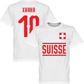 Zwitserland Xhaka 10 Team T-Shirt - Wit - 5XL