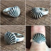 Zilveren ring Shell