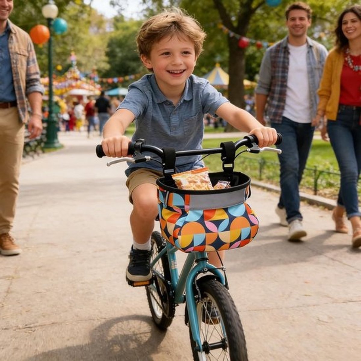 Kinderfietsmand - Fietsstuur organizer - Spullen opbergen - Reflecterend veiligheidsontwerp - 24 x 12.7 x 17.8 cm - Oranje