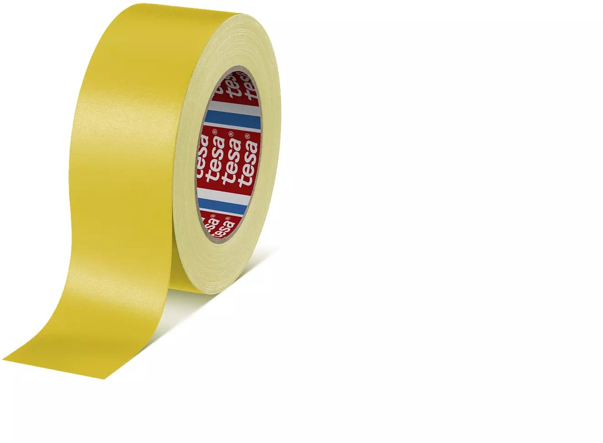 tesa Gewebeband 4651 Premium, 38 mm x 50 m, gelb Kunststoffbeschichtung aus 148 mesh Zellwollgewebeträger und - 1 Stück (04651-00522-00)