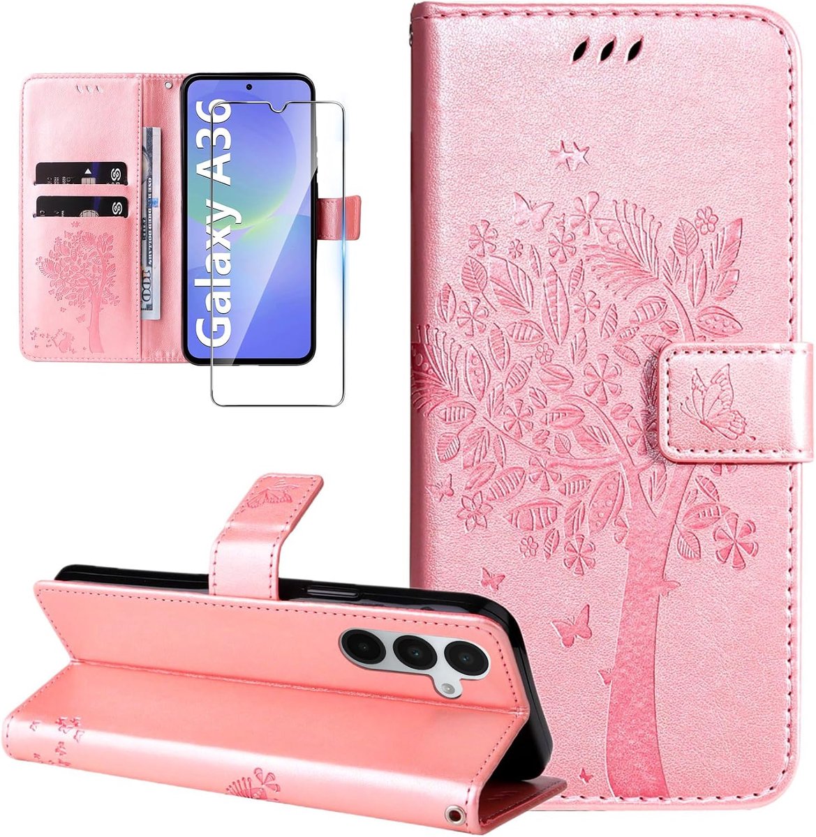 Beschermhoes voor Samsung Galaxy A36 5G, schokbestendig, roségoud