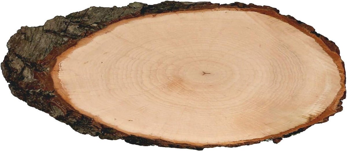 Essenhout ovaal - boomschijf geslepen houten plank, plankgrootte: ca. 55cm lang