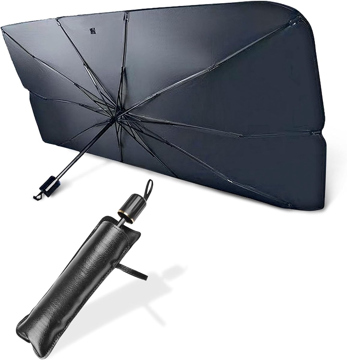 – UV-paraplu – Grote autozonnescherm – Voorruit zonnescherm auto – Groot model 140 x 77 cm – geschikt voor SUV, monovolume, pick-up en sedan