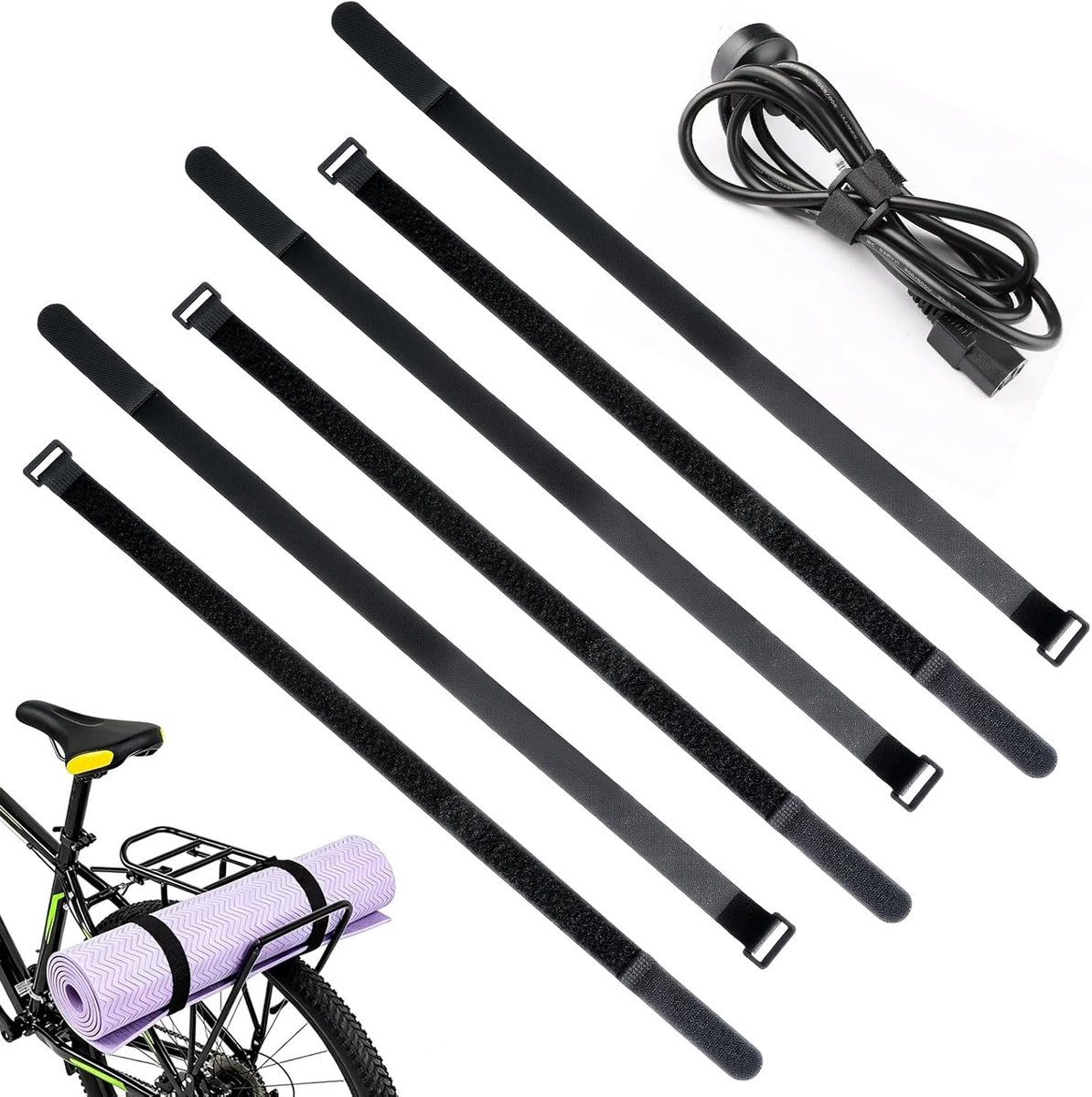 6 parasolriemen 60 × 2,5 cm met ABS-gesp voor terras en tuin