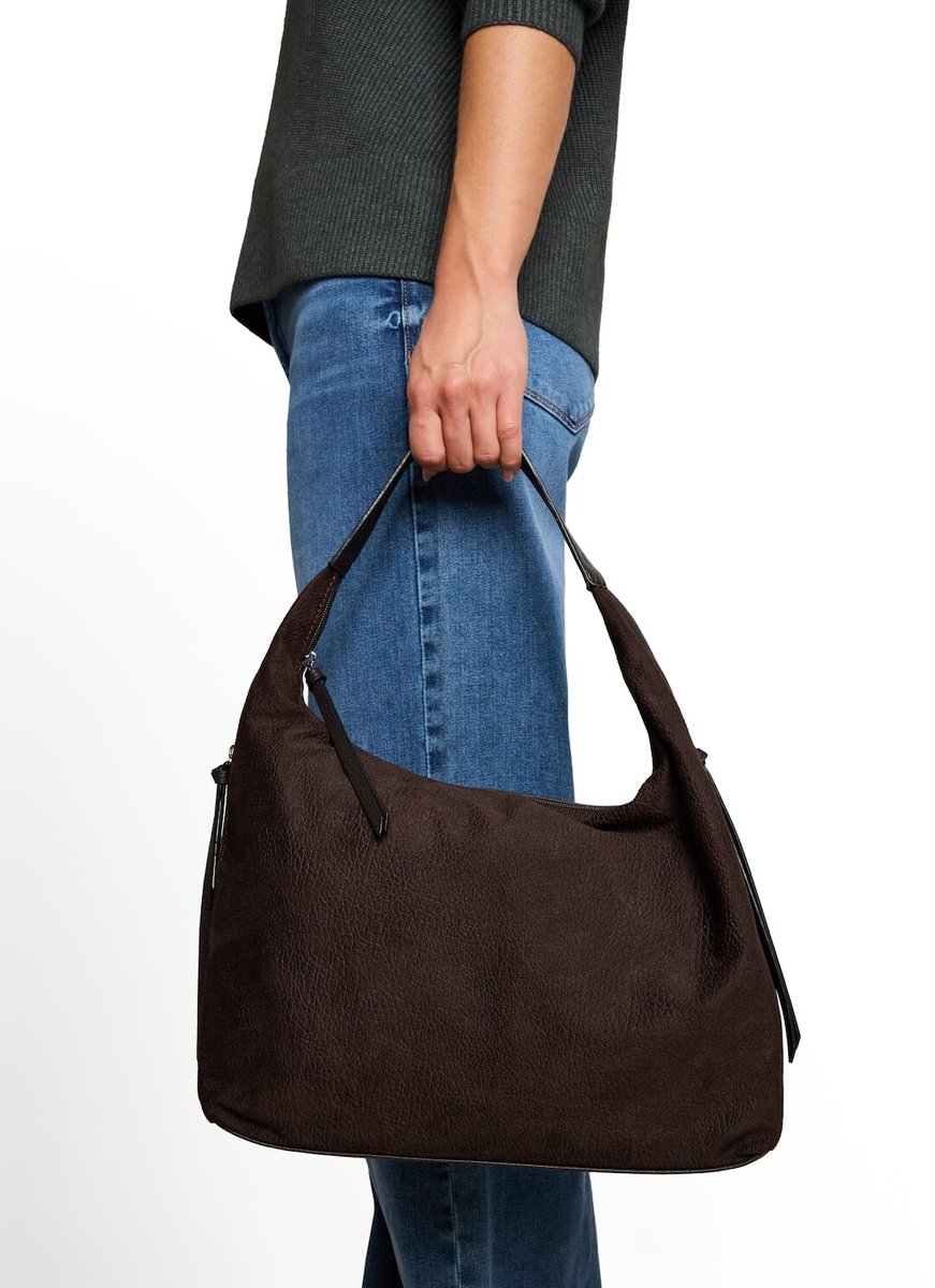 Tom Tailor - TTAIANA L Pouch in suède-look - Maat ONESIZE - dark brown