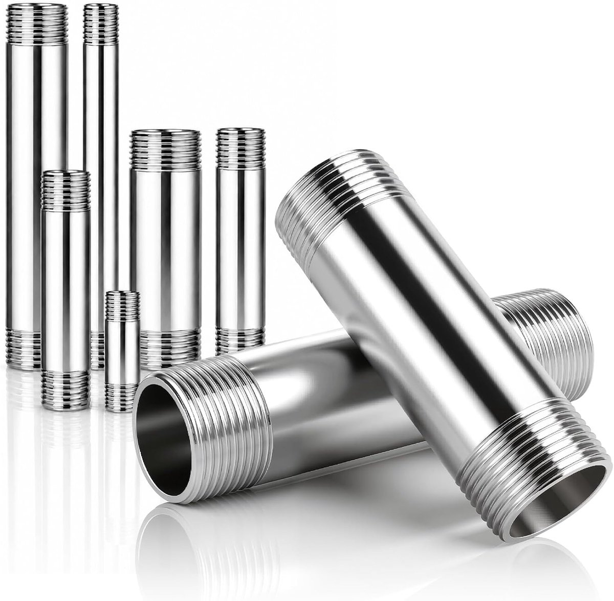 3 stuks 50 mm 1" BSP buitendraad x 1" BSP buitendraad gegoten buis