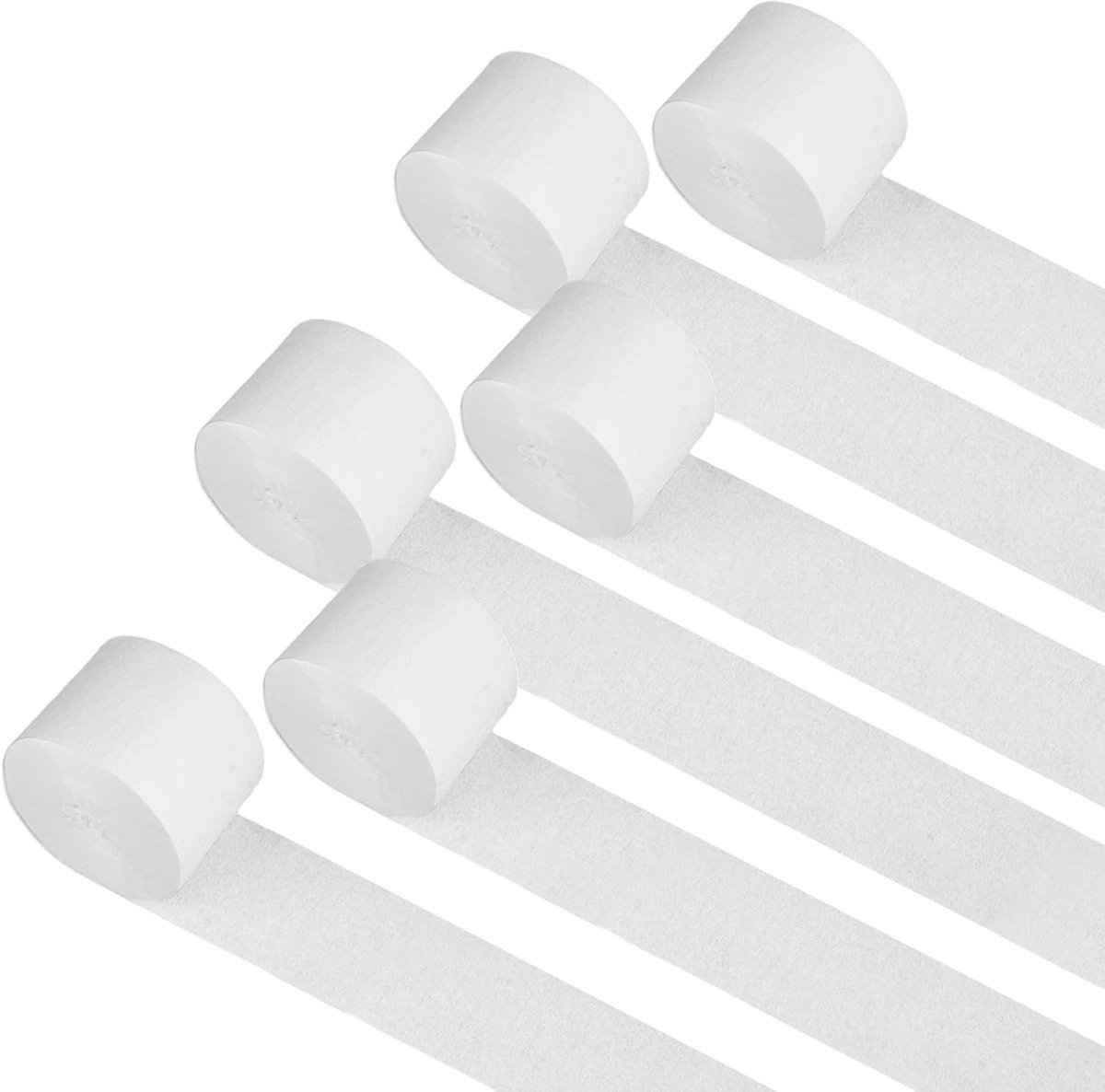 Crêpepapier Wit, Decoratieve Kreppapier Ribbons