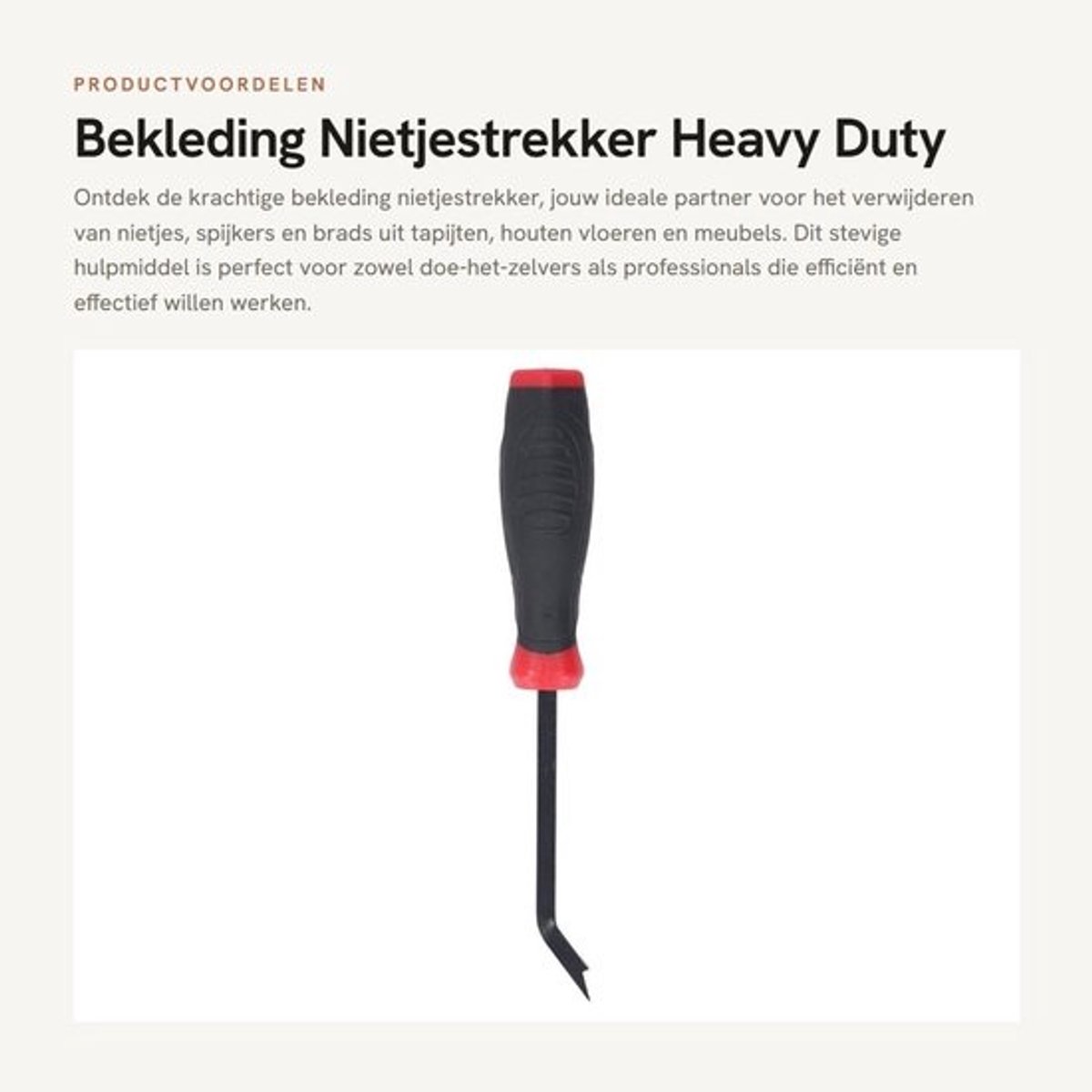 Dailygoods- Nietjestrekker Heavy-Duty - Nietjesverwijderaar - Spijkertrekker - Gereedschap voor Tapijten - Houten Vloeren - Cr V-Staal - Nageltrekker
