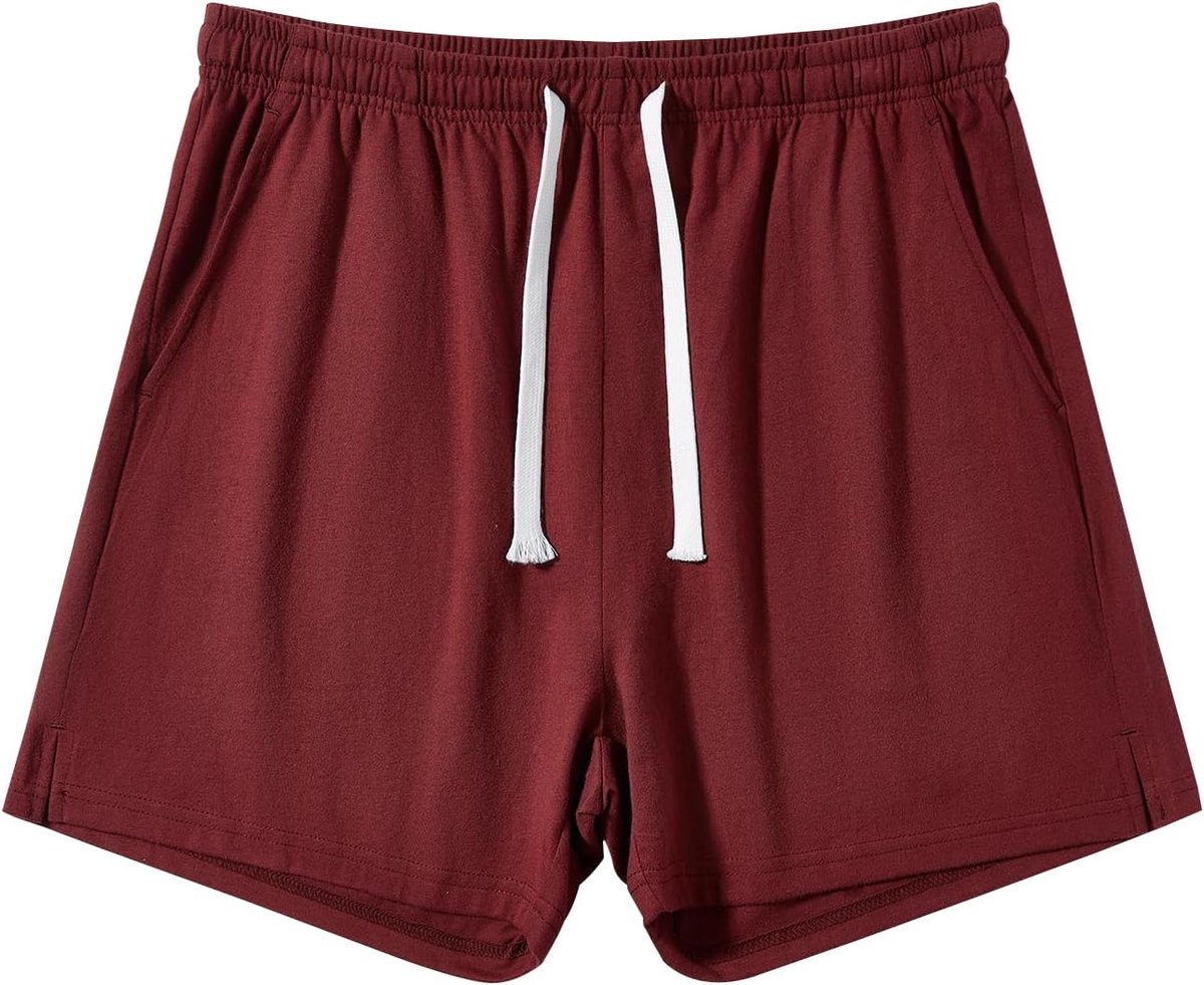Coulee Slaapbroek voor heren, kort, katoen, 10 cm, lichte slaapshorts, korte pyjamabroek, pyjamabroek met zakken