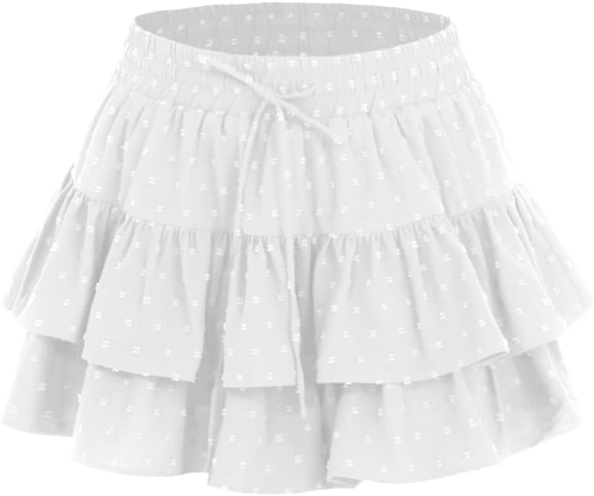 rok voor dames, zomer, hoge taille met elastiek, rok met shorts onderaan, geschikt voor reizen, vrije tijd, dagelijks gebruik
