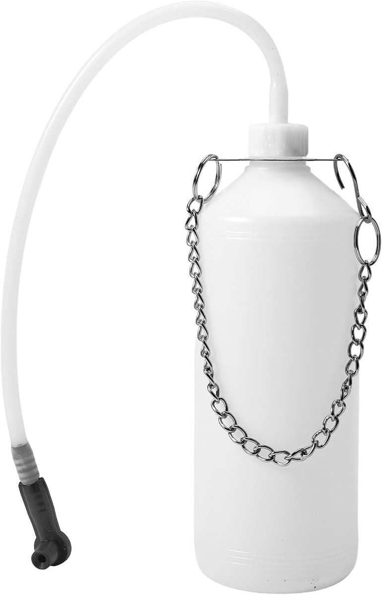 1 liter, remvloeistofreservoir met 60 cm slang en rubberen adapter, compatibel met de meeste ontluchtingsschroeven, voor het vervangen en opvangen van remolie