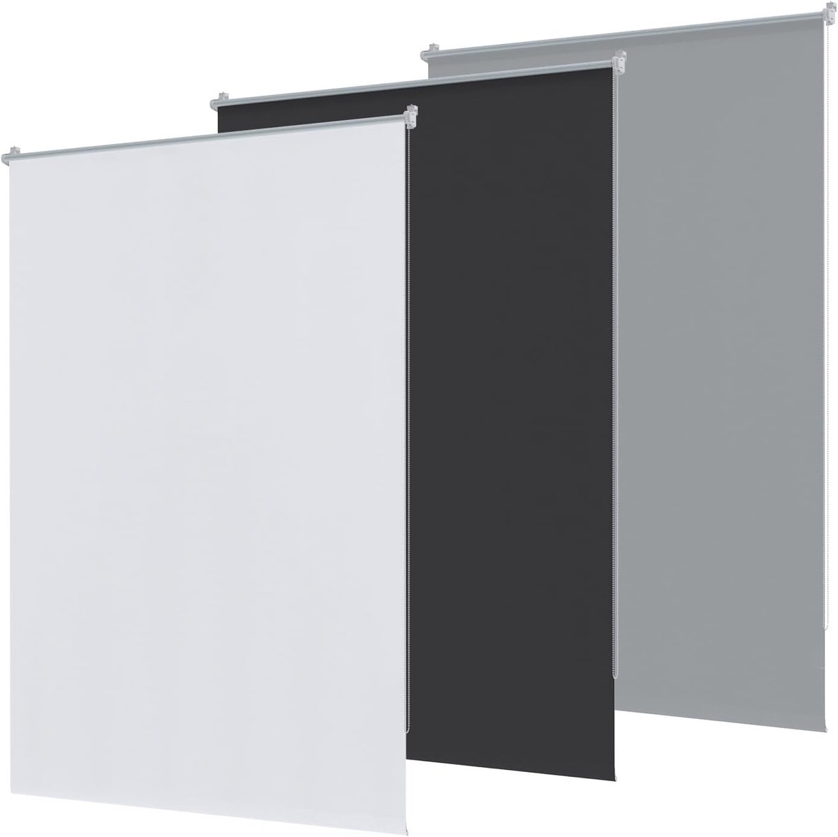 Verduisteringsrolgordijn zonder boren, rolgordijnen voor ramen 120 x 210 cm, klembevestiging, rolgordijn met zijkoord, inkijkbescherming, zonwering (wit)