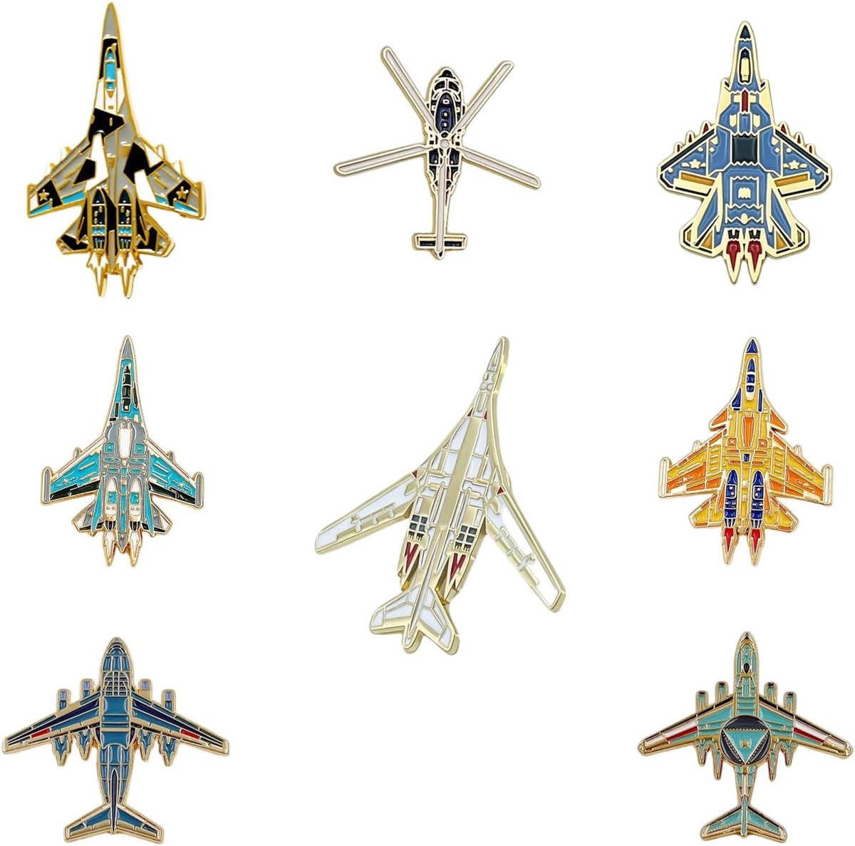 8 Stijl Vliegtuig Emaille Broche Pin Airshow Space Shuttle Model Badge Voor Jongen Man Rugzak Kleding Decoratie Presenteert Hoeden Decoraties
