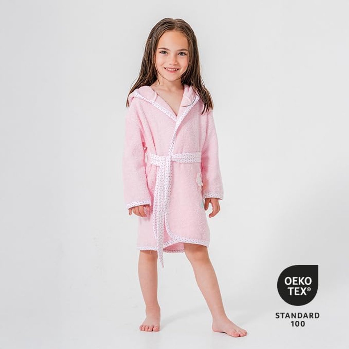 Babybadjas met schattig giraffenmotief, badjas met capuchon van 100% katoen, zacht, absorberend en huidvriendelijk, voor pasgeborenen en peuters