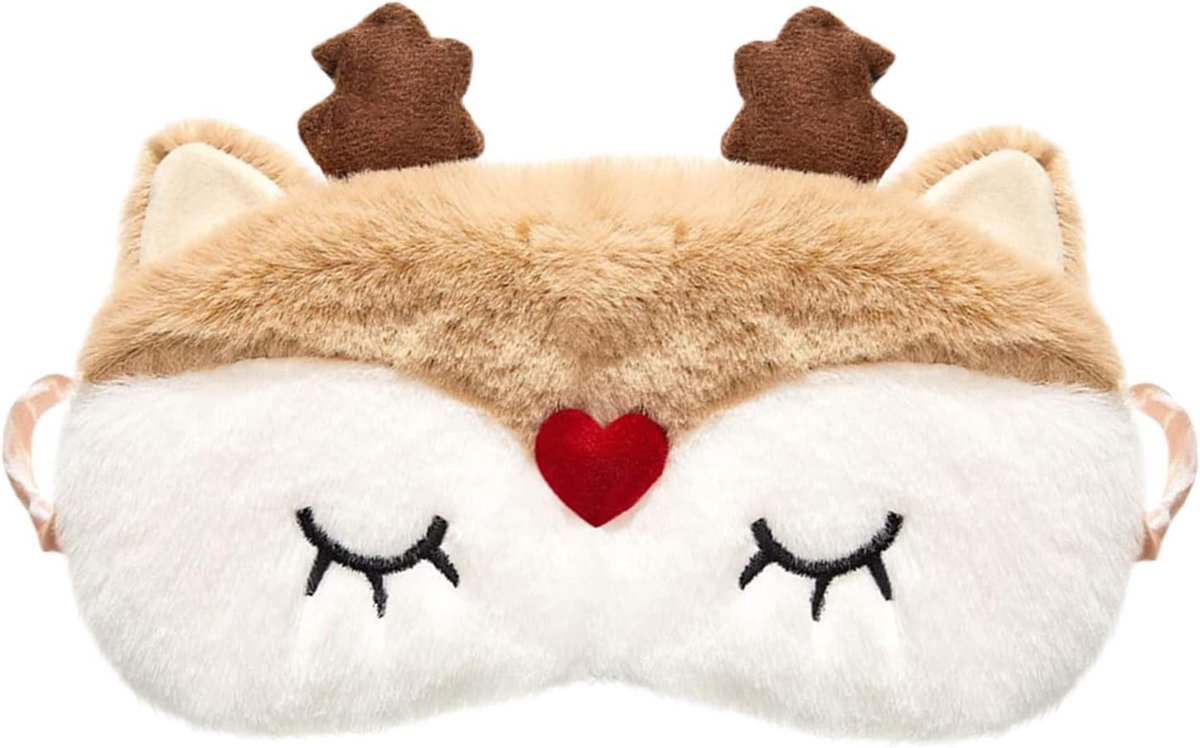 Slaapmasker voor kinderen, rendier, oogmasker, slaapmasker, grappig, voor kinderen, jongens, meisjes, om te slapen, lunchpauze, reizen, pyjama-feest (B)