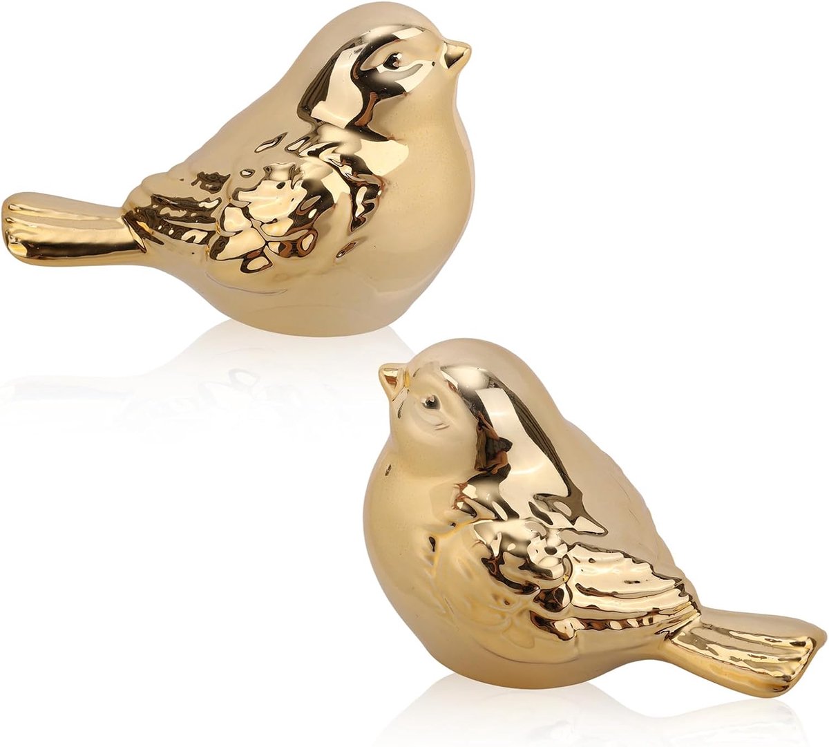 Beelden, Glanzend Kleine Vogeldecoraties Gouden Decorfiguren voor Huis Kantoorschrijfblad Boekenplank Salontafel Decoratie