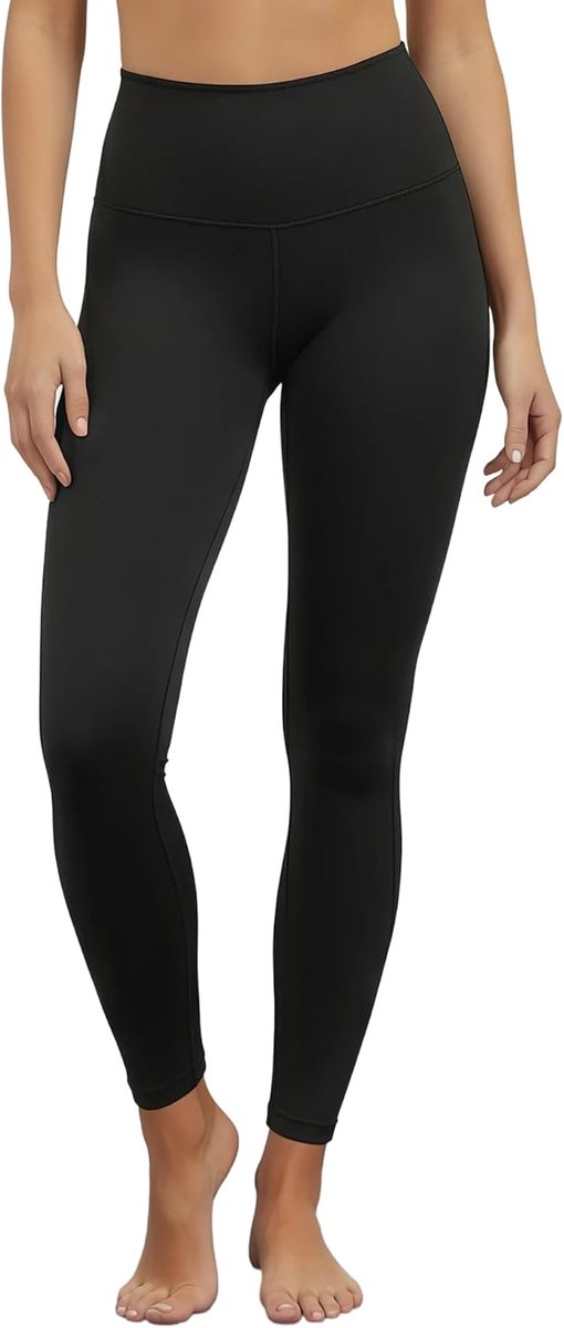 Leggings voor dames, hoge taille, ondoorzichtige sportlegging voor dames, buikweg, yogabroek, lang, boterzachte hardloopbroek en fitnessbroek voor sportschool, dagelijks gebruik, zwart