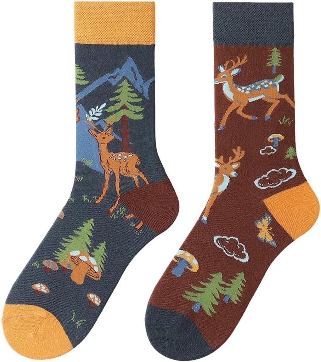 Sokken Voor Dames En Heren Unisex Veel Motieven Dieren Eten Fruit Sport Kunst Van Katoen Cadeau Asymmetrische Patronen Links En Rechts