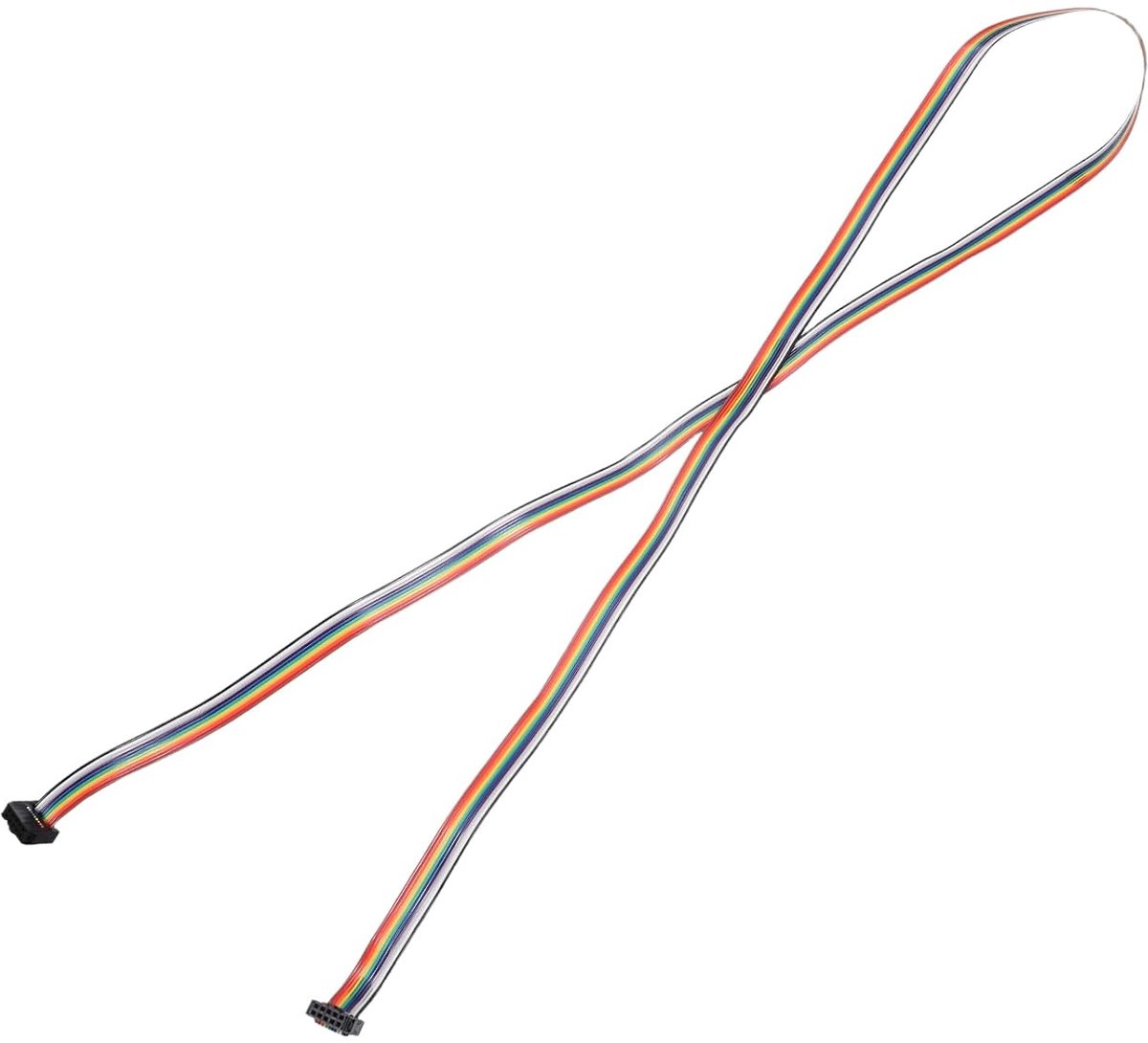 Lintkabel IDC Rainbow Wire stap 2,54 mm 10-pins verbindingslijst FC dubbele stekker vrouwelijk zwart voor doe-het-zelf experimenten lengte 1 stuk