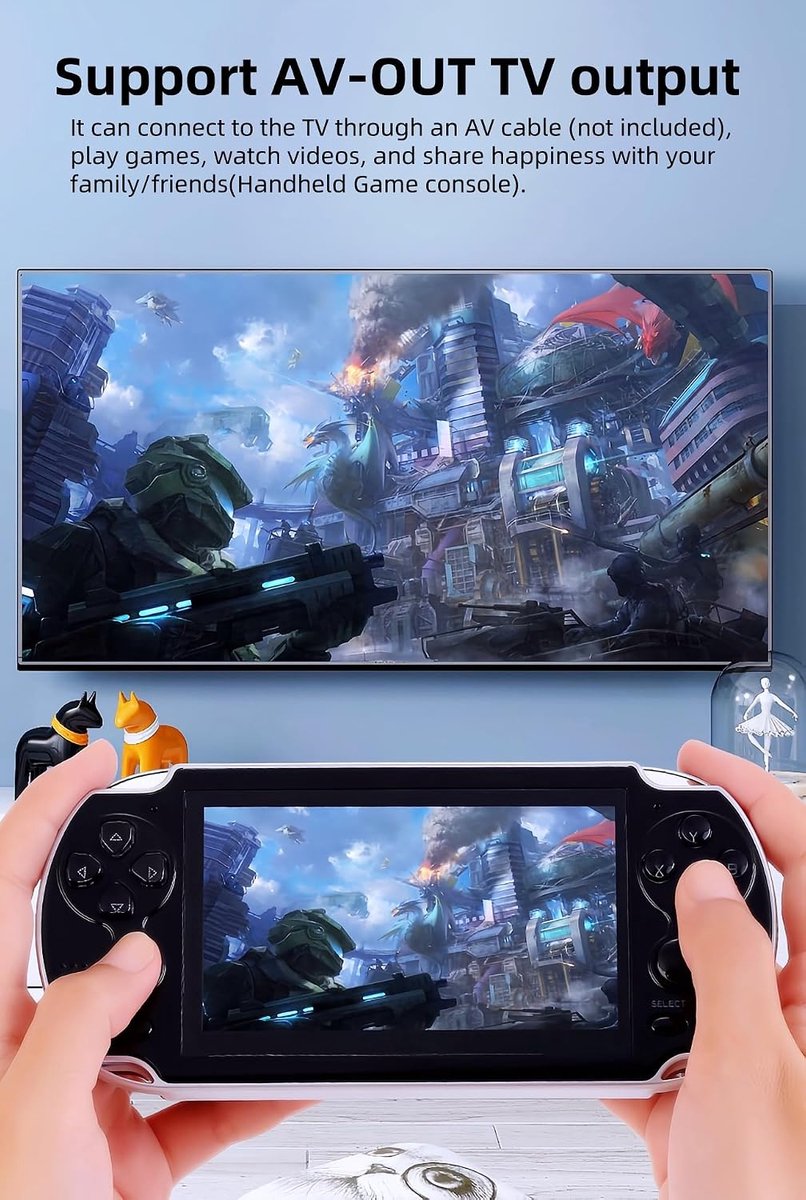 4,3 inch dual-joystick videospelconsole, 2000, geïntegreerde games, meerdere simulatoren, ondersteunt MP4/TV Out draagbare retro gameconsole voor onderweg elektronisch speelgoed — cadeau in Games, Films & Muziek - foto 8