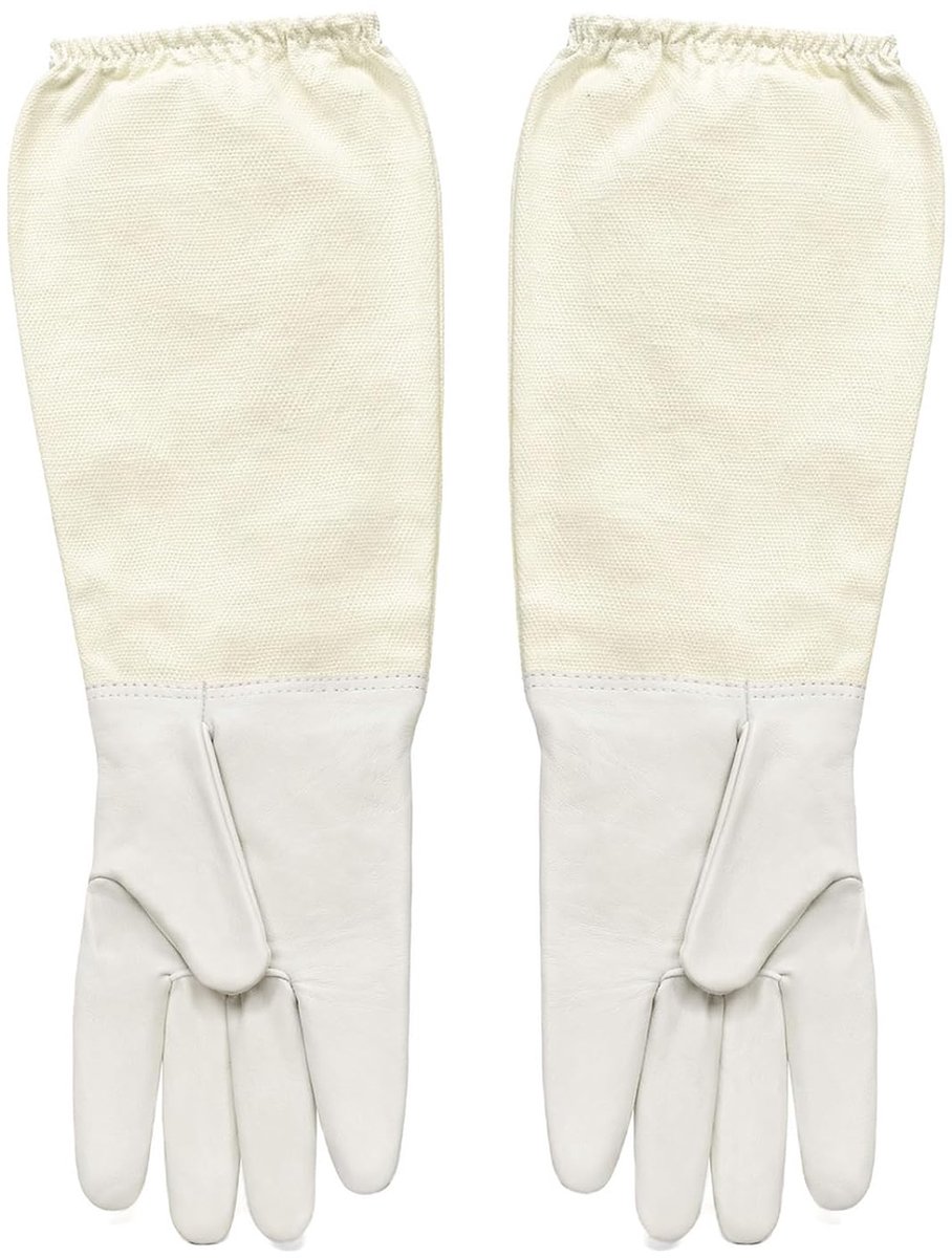 Imkerhandschoenen van geitenleer, ademende mesh-armhulzen, elastische band, uniseks, voor mannen en vrouwen, doornbestendige handschoenen, imkerbenodigdheden