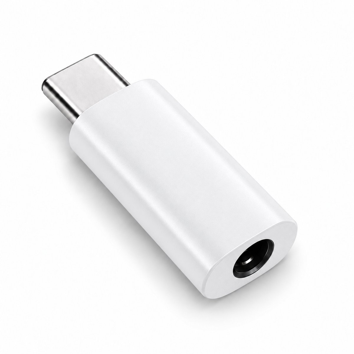 DrPhone JackBridge – USB-C naar 3,5mm Jack Adapter – AUX Audio Verloopstekker zonder DAC – voor Hoofdtelefoon – Wit