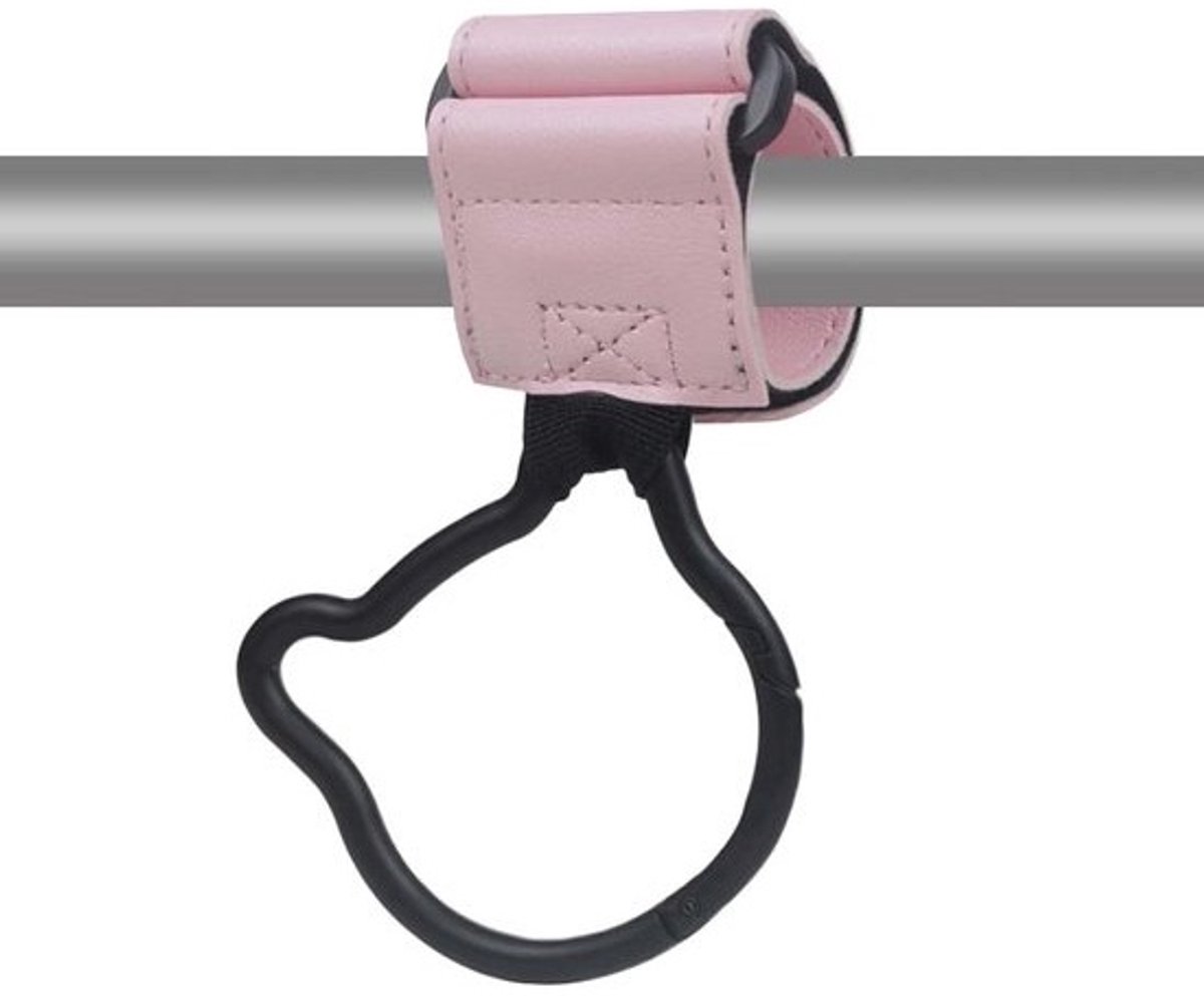 Kinderwagen Haken - Wandelwagen Organizer - Tassen Ophangen - Zinklegering Karabiner - 17.4 x 11.6 cm - Roze