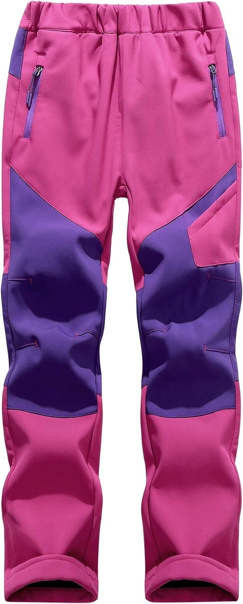 Softshellbroek voor kinderen, winter, outdoorbroek, fleece gevoerde sneeuwbroek, kinderen, waterdicht, 110-170