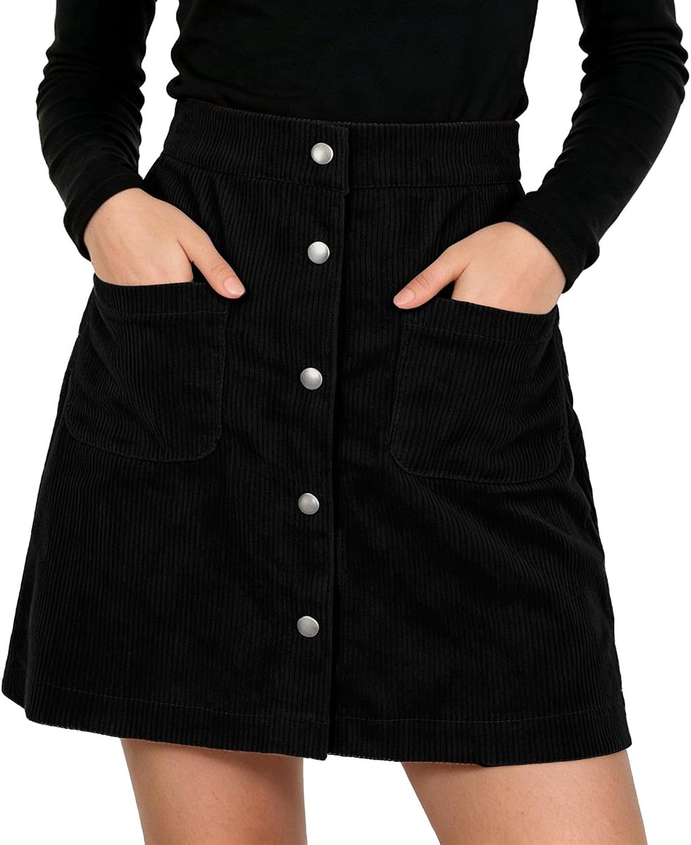 fluwelen rok voor dames, A-lijn, elegante korte rok
