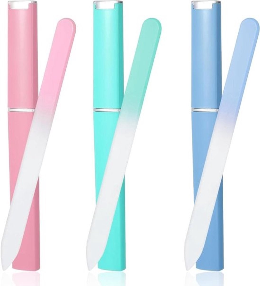 Voetvijlen Set - Pedicure Vijlen - Eelt Verwijderen - Dubbelzijdig Ontwerp - 15 cm - Roze Blauw Mint