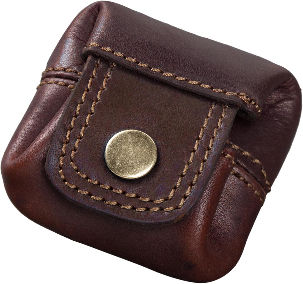 "Varys" leren munt portemonnee kleine vintage mini portemonnee leren portemonnee slanke portemonnee mini portemonnee portemonnee kleine portemonnee Kleur:cognac - bruin