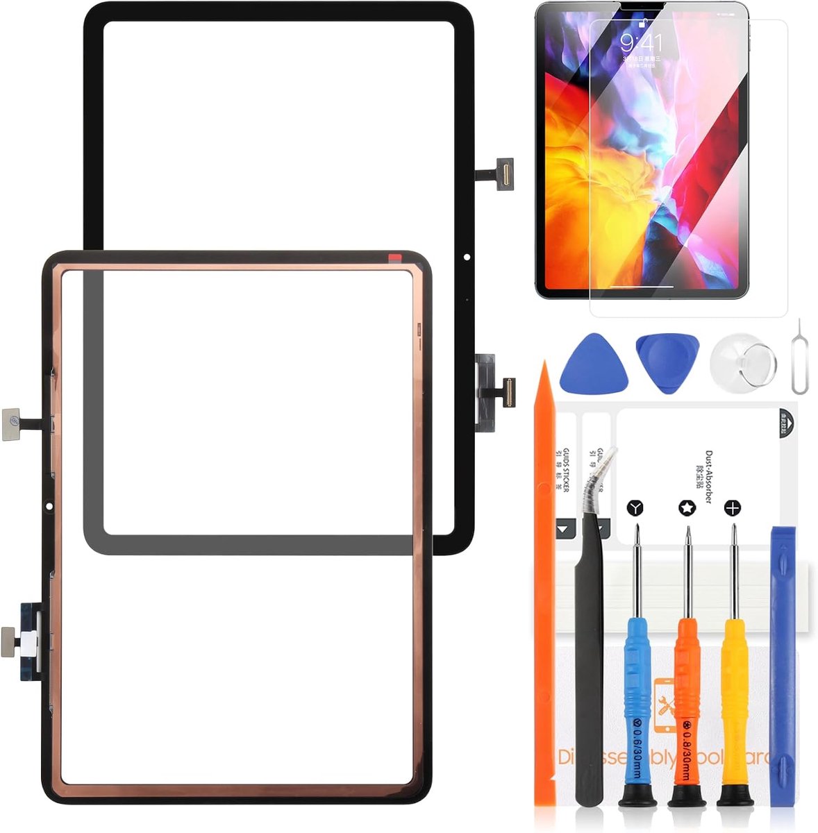 Lcd-scherm voor iPad Air 6 6e 11 inch (2024) Digitizer Vervanging Touch Glas Alleen 11 inch Screen Vervanging voor iPad Air 6e Gen 11 inch A2902 A2903 A2904 met Reparatie Tools, Geen LCD