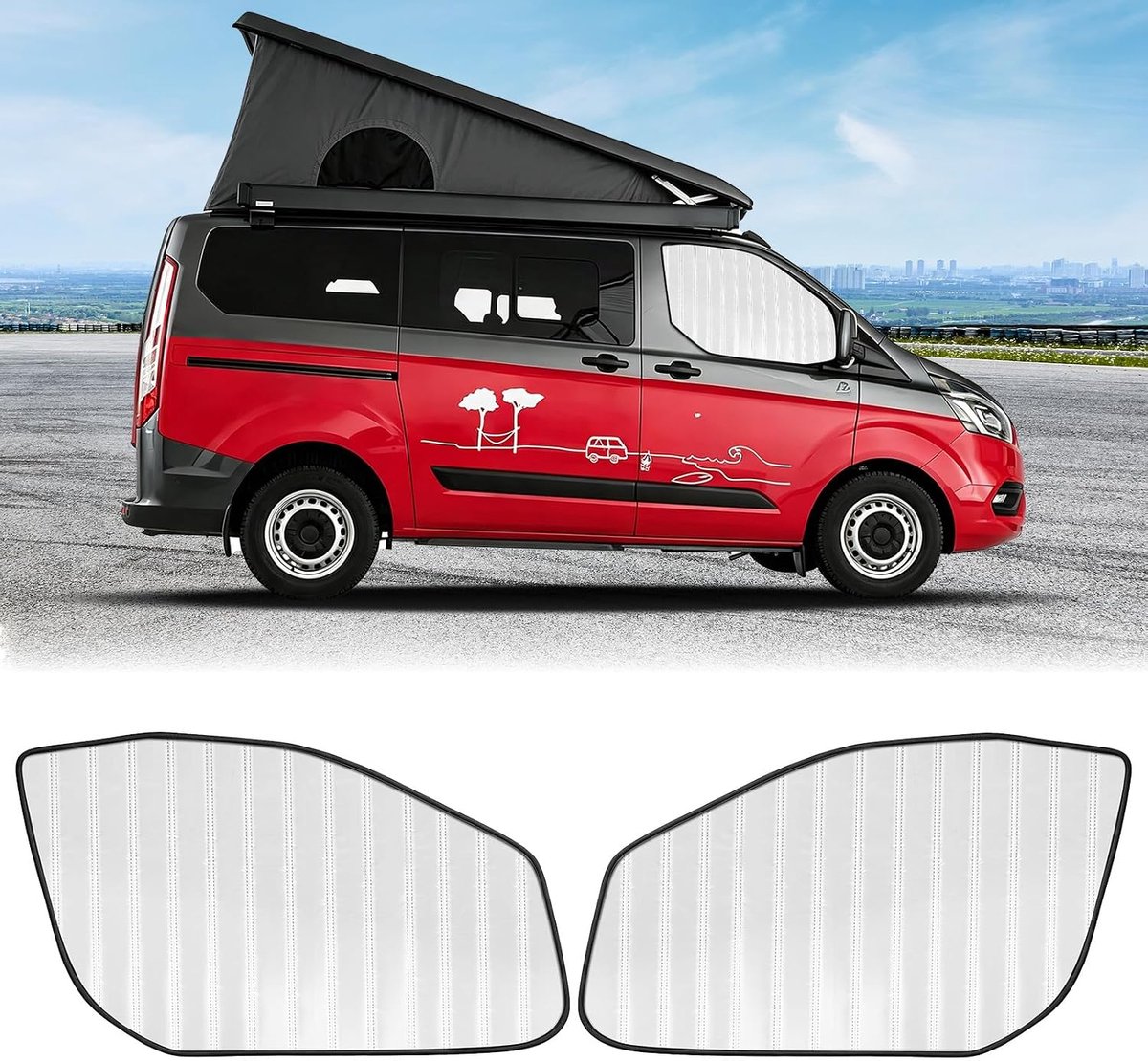 Zonneklep, vervanging voor Ford Transit Custom, zijraam