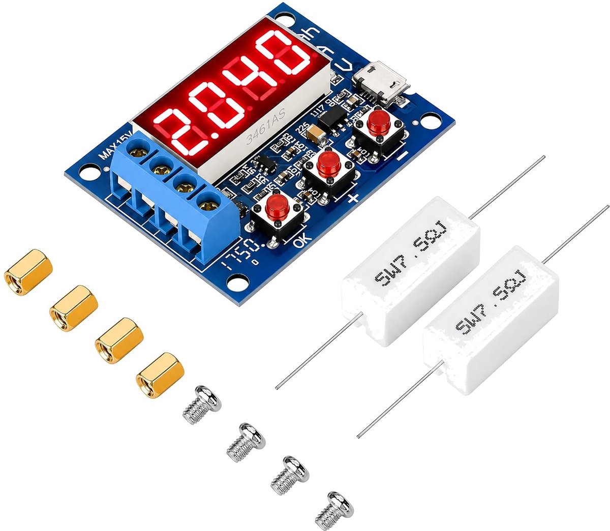 Batterijcapaciteit ontladingstester 1.5V-12V Batterijcapaciteitsmeter Ontladingstester Analyzer met LED-display