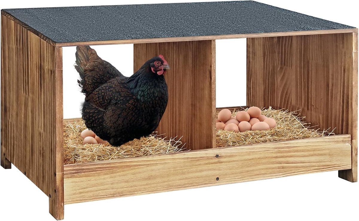Legnest voor kippen, hout, legnest, groot, 70 x 35 x 50 cm